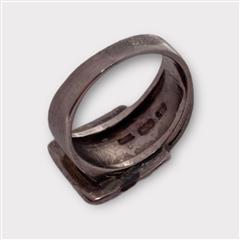 Lady's Silver Rhinestone Buckle Ring Size 8.5